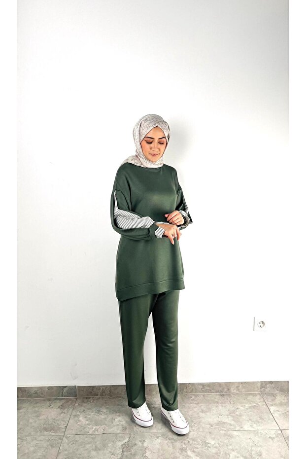 طقم بدلة رياضية من الكريستال بخيطين - 1