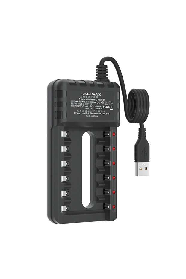 USB 1.2V PJ-N402 PJ-N601W PUJIMAX 8 Slot USB Output Fast Charging Battery Charger Short Circuit Prot