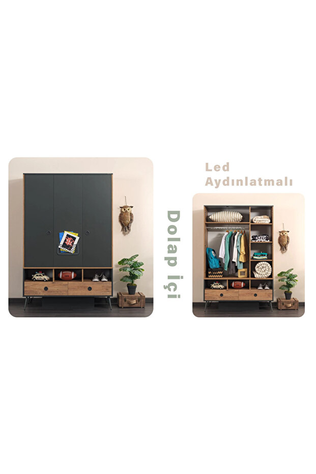 Nirvana 3 Kapaklı Dolap - 3