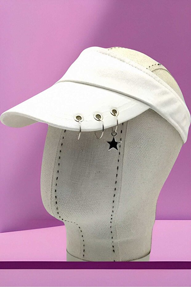 Unisex Adjustable Summer Piercing Visor Hat - 5