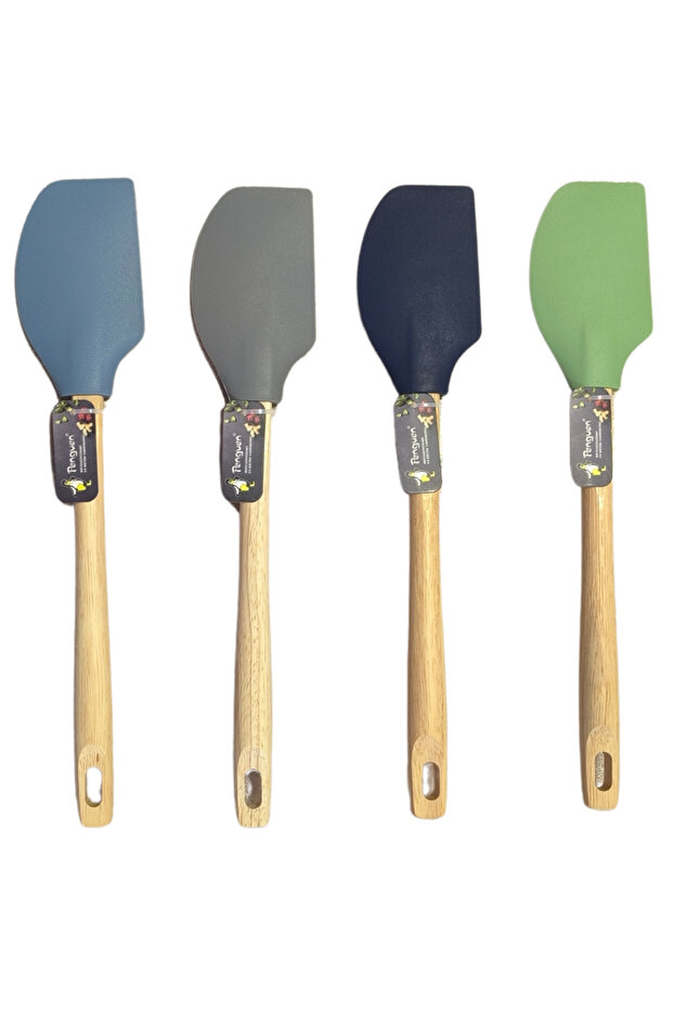 Heat Resistant Silicone Spatula – Wooden Handle, Food-Friendly Kitchen Utensil