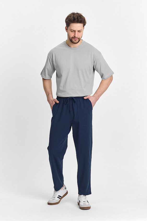 Erkek Lacivert Regular Fit Basic Pantolon - 4