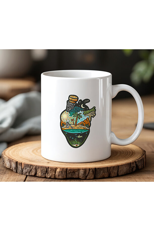Seasonal Design White Ceramic Printed Mug 330ml