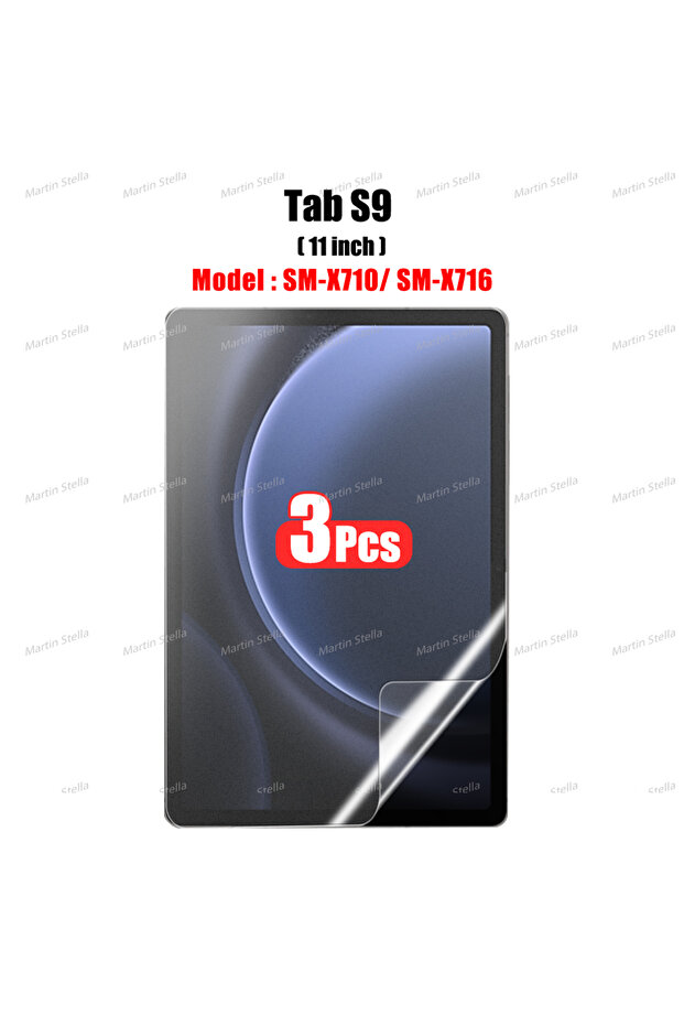 واقي شاشة ثلاثي القطع بملمس ورقي لأجهزة Tab S7 وS8 وS9 Plus وUltra وA9 وTab S...