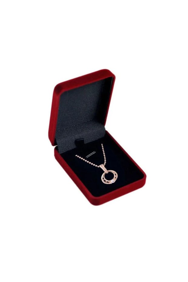 Dark Red and Black Velvet Necklace Box Pendant Box Jewelry Organizer Gift Packaging Box Jewelry Stor