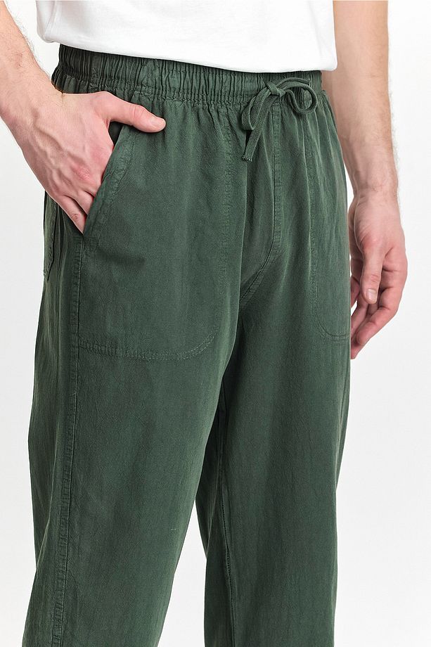 Erkek Haki Renk Regular Fit Basic Pantolon - 3