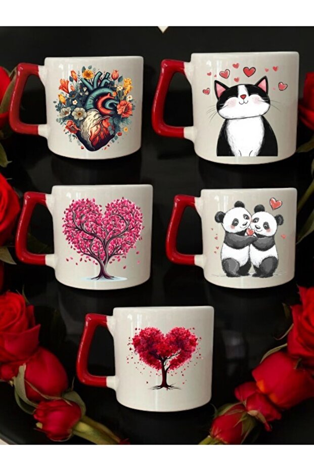 Hearts and Love Themed 5-Piece Glass Souvenirs
