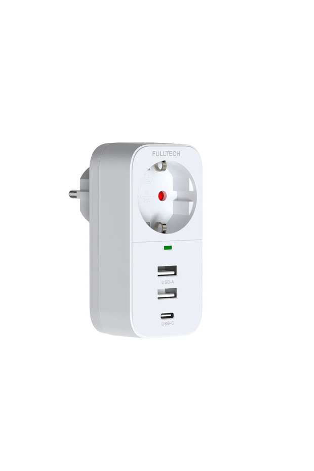 Akım Korumalı Akıllı Priz 2 USB Girişi + 1 TYPE-C Girişli Priz Ftr-17 Uyumlu - 2