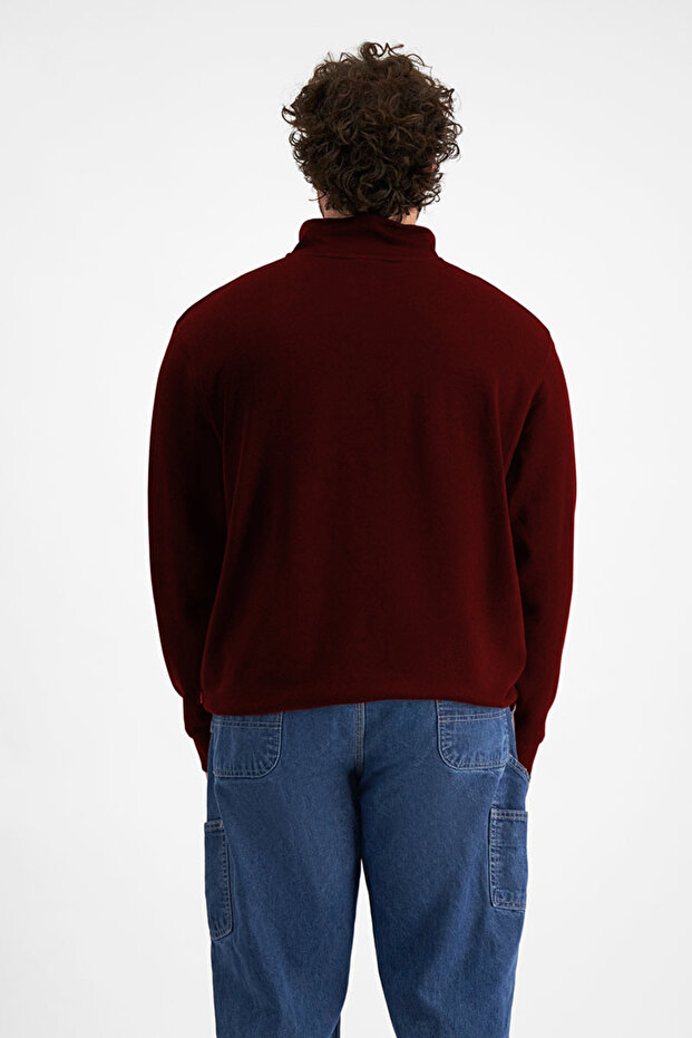 سترة رجالية أساسية بثلاثة خيوط نصف سحاب - 4