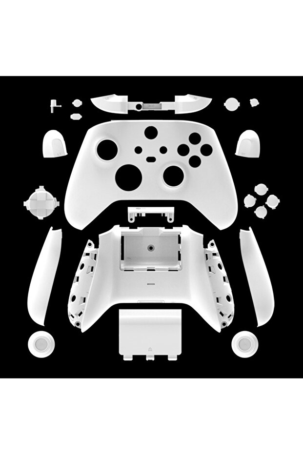 مجموعة كاملة من غلاف بديل أبيض من DATA FROG لوحدة تحكم Xbox Series X الغطاء الأمامي الخلفي