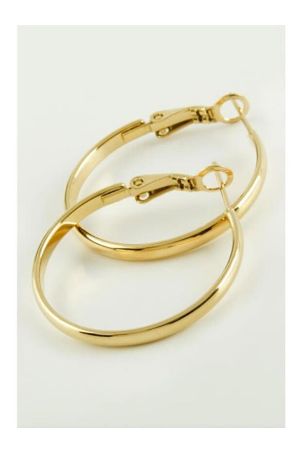 Steel Modern Fashion Medium Size Hoop Earrings