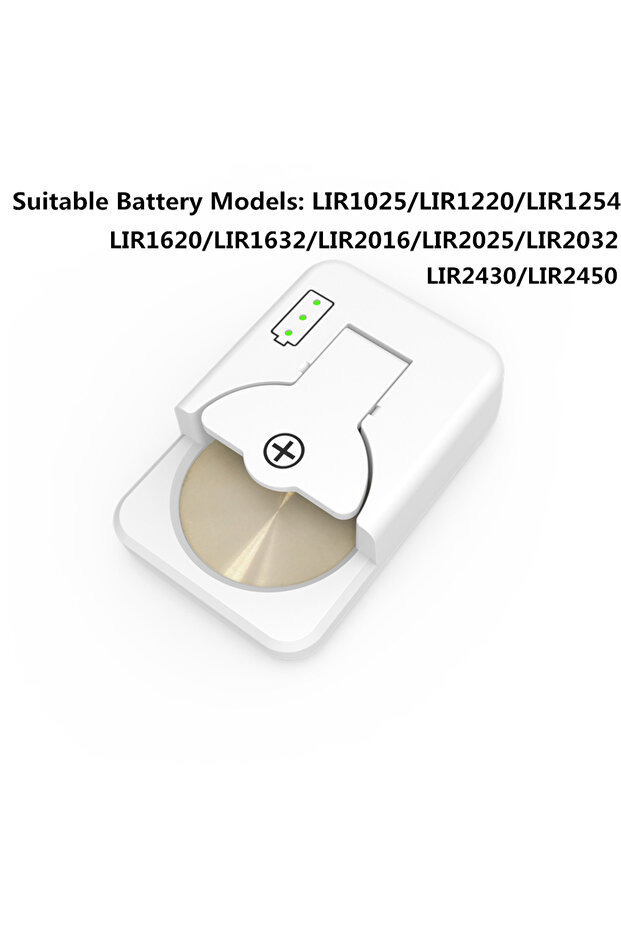 White Elough Button Battery Charger For LIR1025/1220/1254/1620/1632/2016/2025/2032/2430/2450 Coin