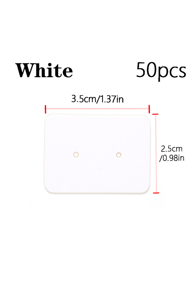 White 3.5x2.5cm 50 pcs Earring Display Cards Earring Packaging Cards