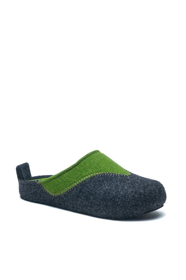 Füme Anatomik Mantar Tabanlı Yün Unisex Ev Terliği Pinesh - 1