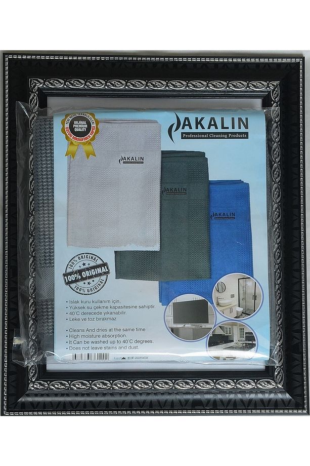 Orijinal 3'lü Profesyonel Mikrofiber Temizlik Bezi - Ithal Ürün - Tek Dokunuş Tüm Renkler Gri - 4
