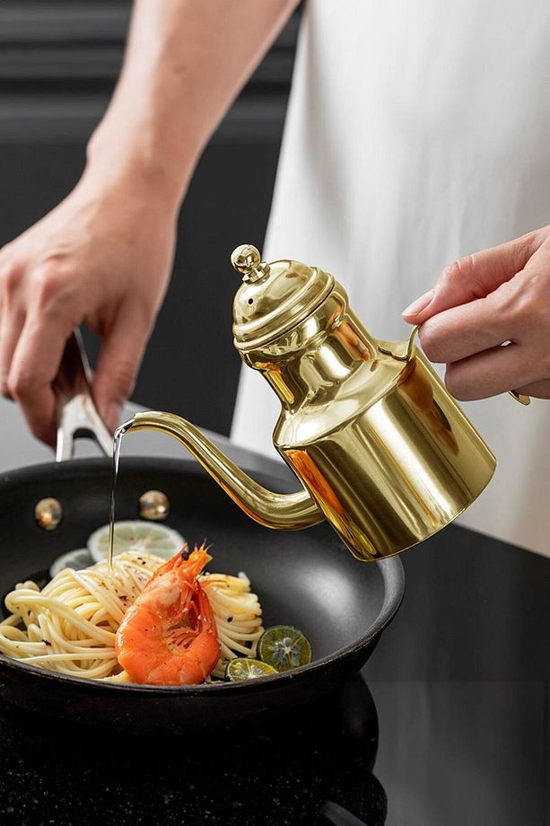 Komple 304 Çelik Gold 310 ml Yağdanlık Sosluk ve Sirkelik cin596sr - 5