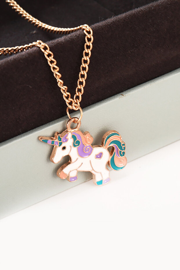 Unicorn Mineli Simli Çocuk Kolye eh73 - 3