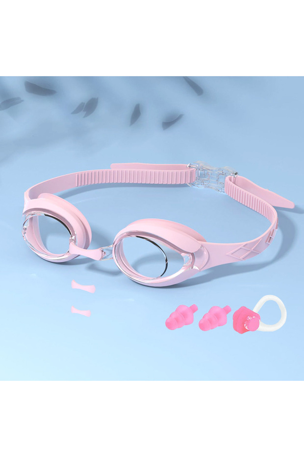 Pink Kids Swimming Goggles Waterproof Swim Eyewear Glasses Anti-fog&Leak Girls Boys Youth Quick Adju