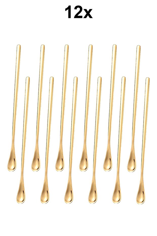 304 Steel 12 Pieces 19 cm Cocktail Coffee Latte Stirring Bartender Spoon Cin758Sr-12
