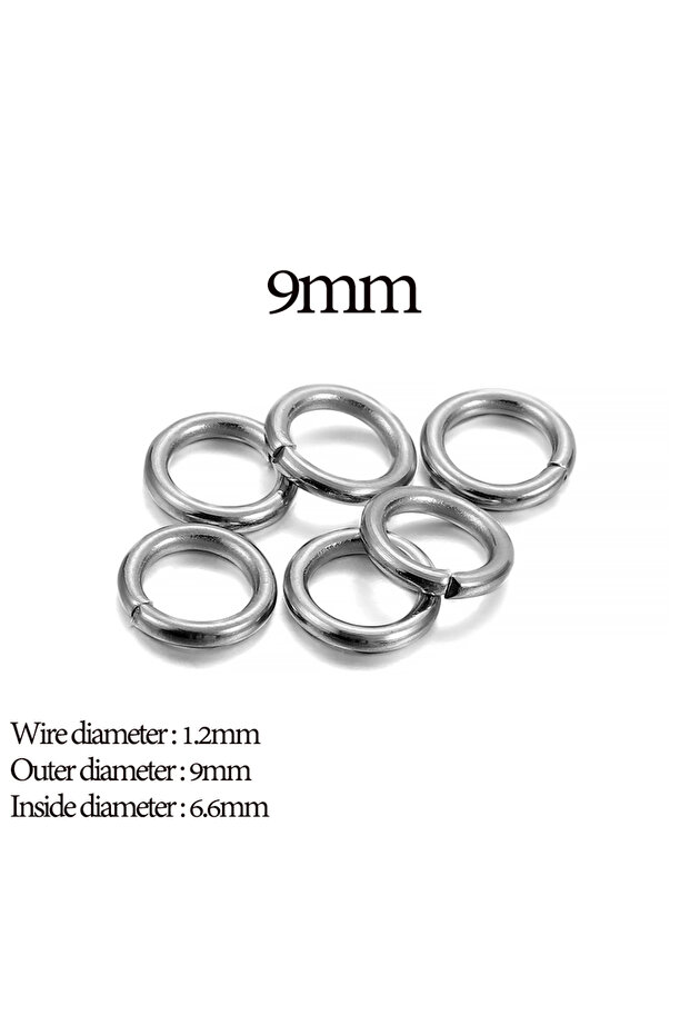 1.2 x 9mm 200pcs 30-200Pcs 3-25mm Stainless Steel Split Ring Open Single Loops Jump Rings Connector