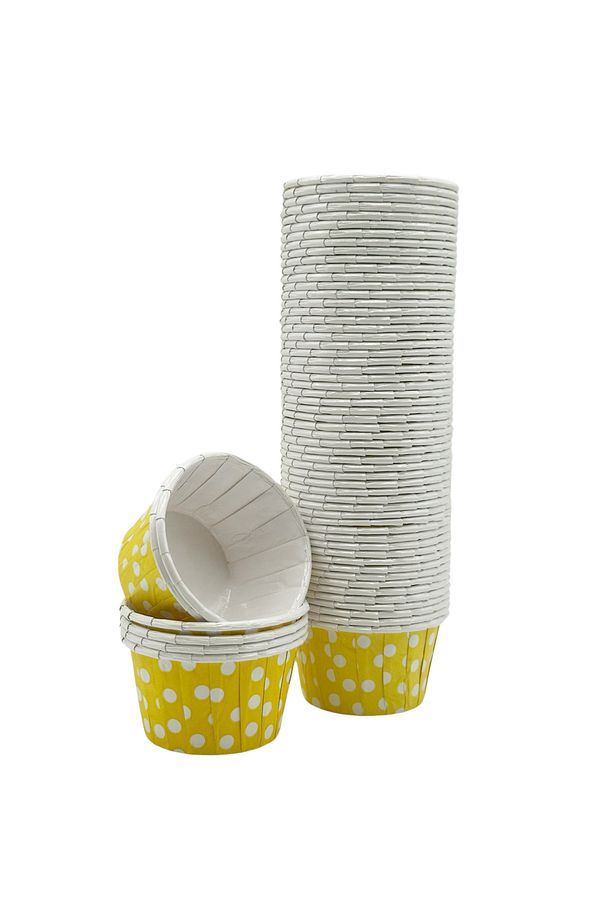 Sarı Puantiyeli Muffin Kek Kapsülü 50li - V - 1