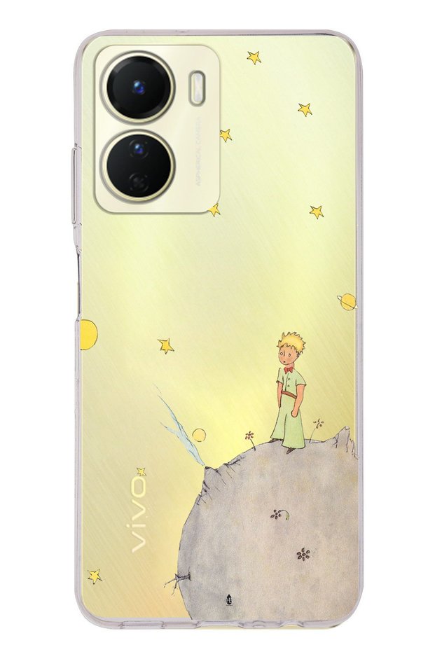 جراب من السيليكون الشفاف بتصميم الأمير الصغير متوافق مع هاتف Vivo Y16