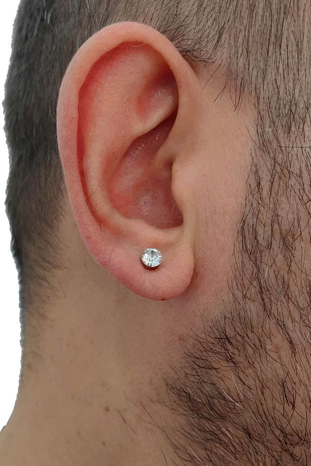 5 Mm Erkek Mıknatıs Tek Taş Küpe Du88 - 3