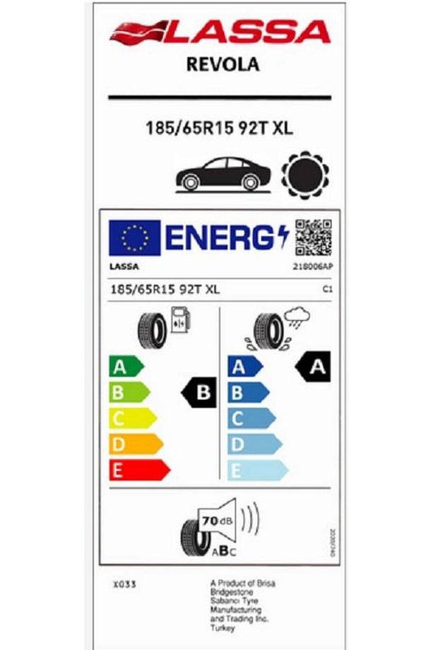 185/65R15 92T XL REVOLA LASSA - 2
