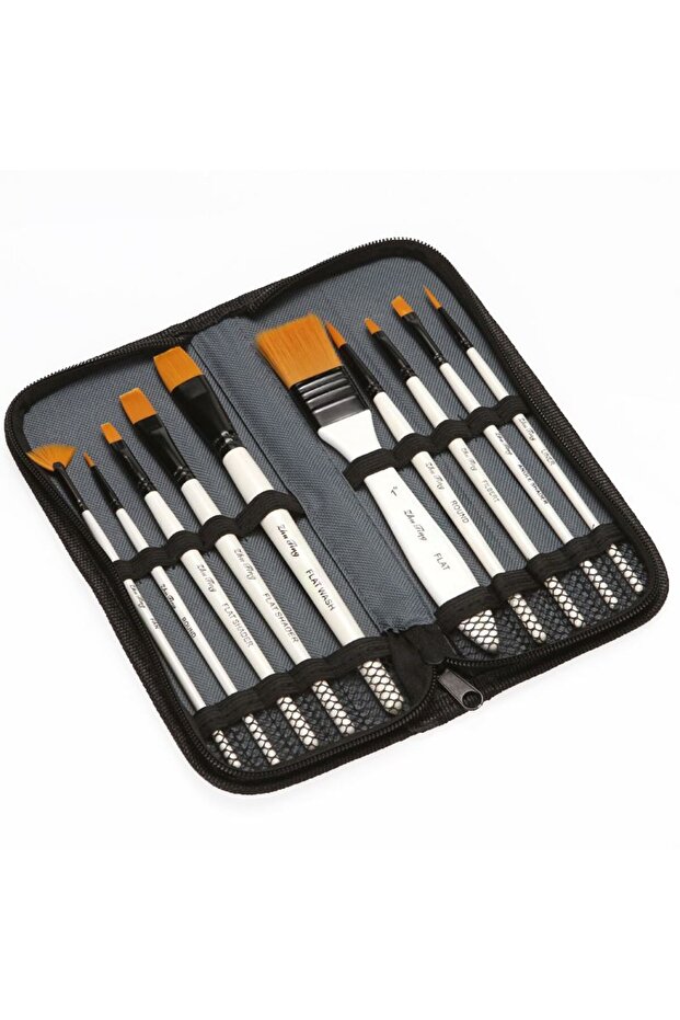 10Pcs Professional Oil Acrylic Gouache Paint Brush Set Nylon Brush Cin671By