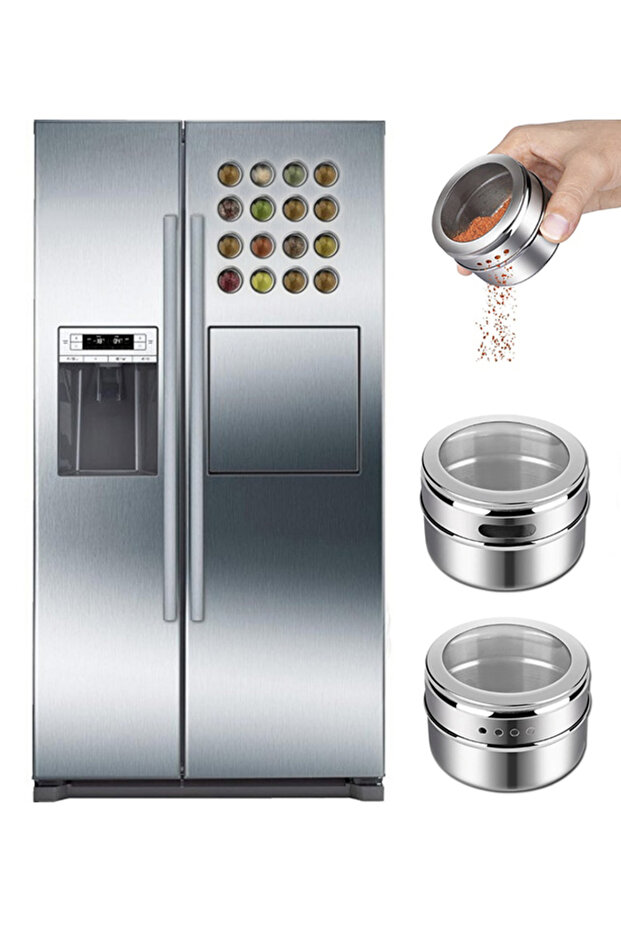 3-Piece Magnetic Steel Spice Rack Set Gin114X