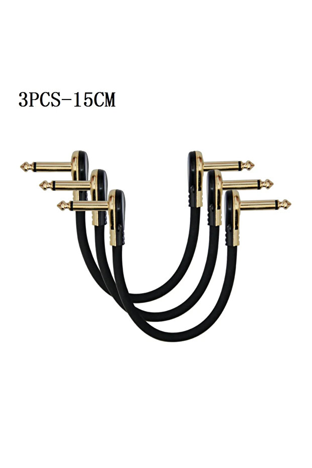3PCS-15CM 3PCS/ 6PCS Guitar Patch Cables Right Angle 15/30CM 1/4 Guitar Cable for Guitar Effect Peda