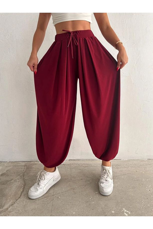 MODAL KUMAŞ YUMUŞAK DOKU ŞALVAR PANTOLON - 5