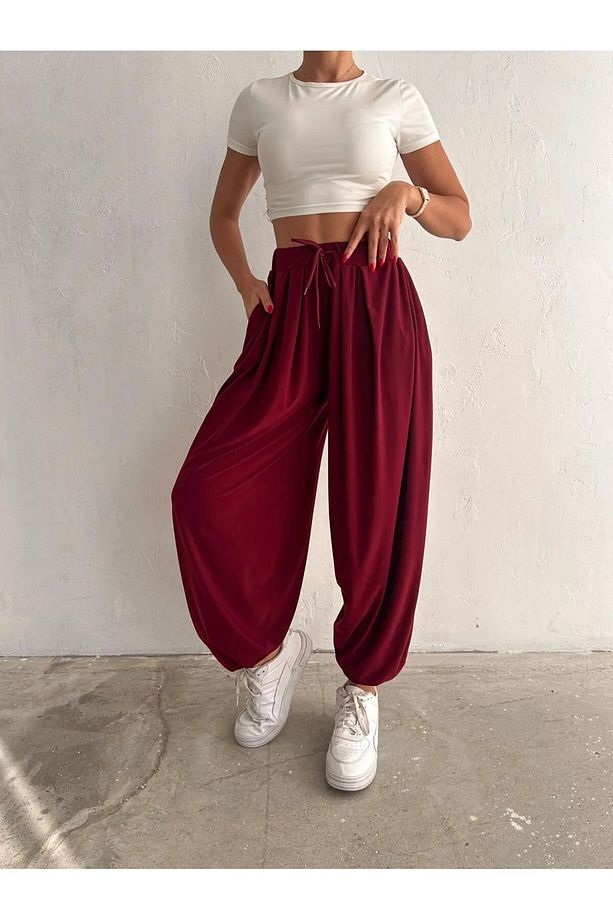 MODAL KUMAŞ YUMUŞAK DOKU ŞALVAR PANTOLON - 1
