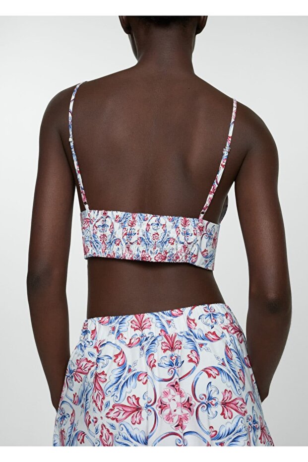 Desenli cropped bluz - 6