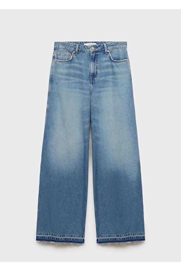 Yıpranmış paçalı wideleg jean - 3