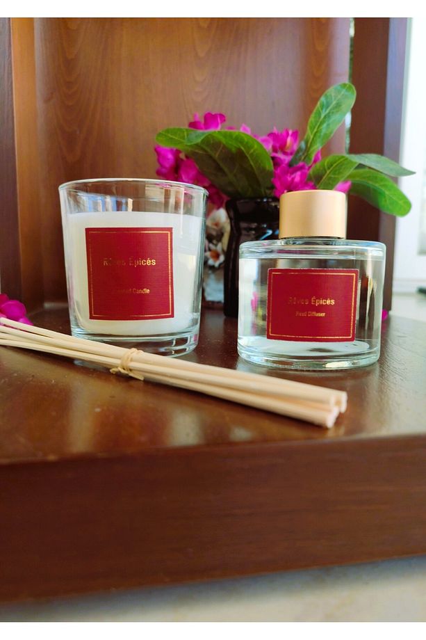 Repertoire Çubuklu Oda Parfümü & Mum - Reves Epices Reed Diffuser Gift Set - 8