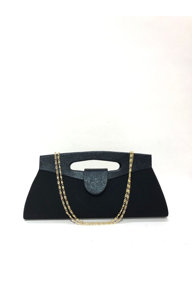 Black Color Suede Magnetic Closure Evening Dress Portfolio Clutch Wedding Henna Engagement Evening Bag