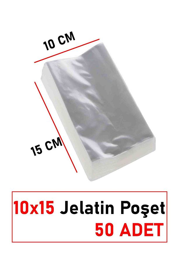 10*15 Şeffaf Jelatin Poşet Kına Düğün Parti Çerez Şeker Gıda Hediyelik Poşetleme - 1