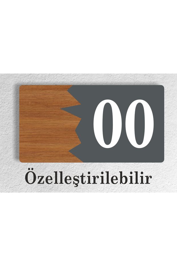 Horizontal Customizable Door No Composite - Wooden Apartment - Apartment Hotel Office Door Number Anthracite