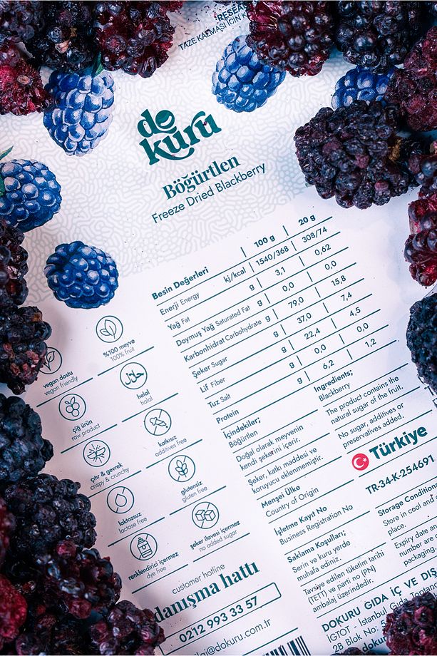 Böğürtlen Kuru Meyve Cipsi - Dondurularak Kurutulmuş Freeze Dried Çıtır Böğürtlen - 6