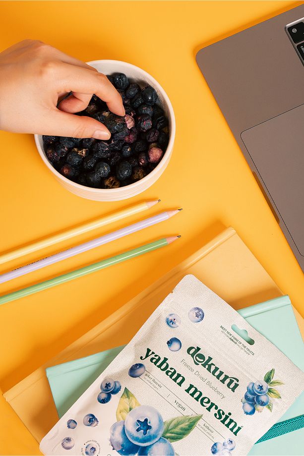 Yaban Mersini Kuru Meyve Cipsi - Dondurularak Kurutulmuş Freeze Dried Çıtır Yaban Mersini - 5