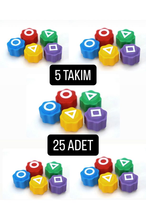 Oyun 5 Taş Seti Gonggi - 5 Paket - Beştaş Oyuncak Seti Renkli Taş Gonggi - Squid Game 2 - Kutusuz - 1