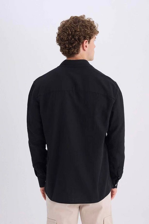 Regular Fit Pamuklu Uzun Kollu Siyah Erkek Gömlek D7079ax/bk81 - 5