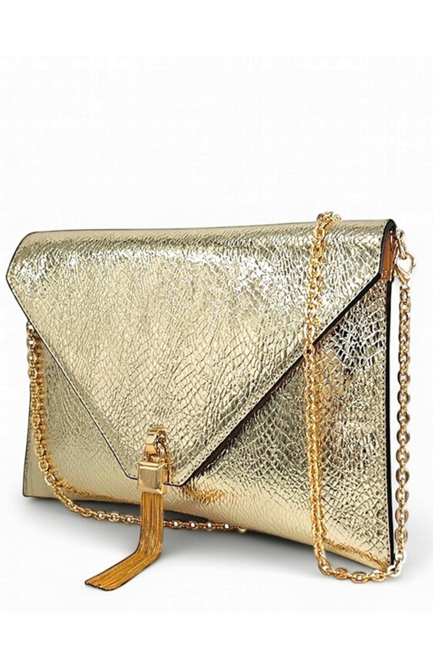 Printed Gold Chain Strap Women's Portfolio & Clutch Bag (29 X 19 cm)