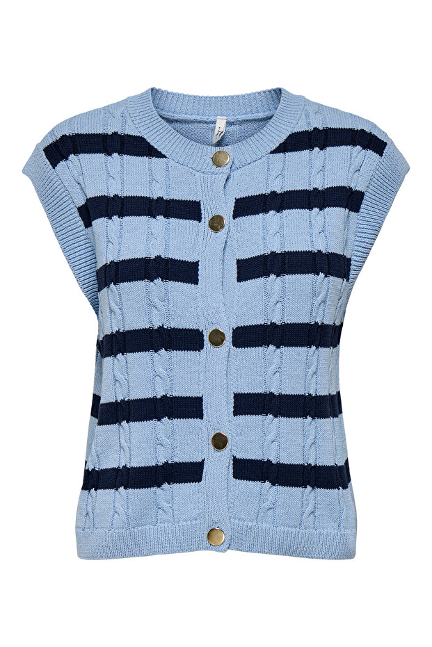 Onlchico Sl O-Neck Button Vest Ex Knt