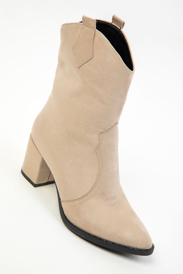 Bej Süet Kadın Bot & Bootie 15615 - 6