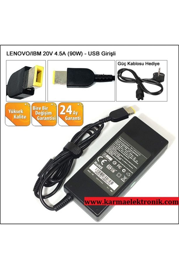 Ideapad Z5070 Z5075 Notebook Adaptör - Laptop Şarj (afila 20v 4.5a 90w) - 1