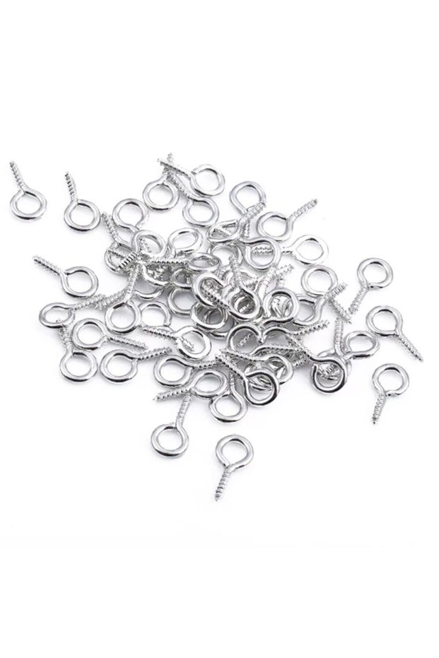 Silver Pendant Nails, Jewelry Nails, Pendant Screws, Epoxy Pendant Jewelry Nails (100Pcs),