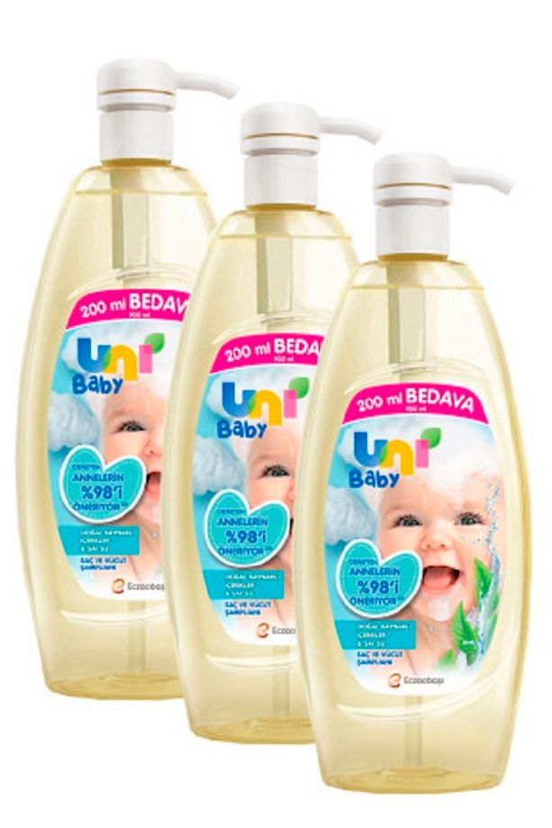 Şampuan Boyasız Pompalı Bebekler İçin 3'lü Set 900 ml - 1