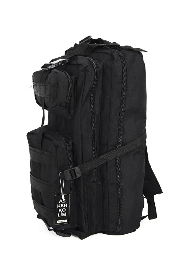 65 L Black Tactical Outdoor Backpack - Military Camping Mountaineer Bag